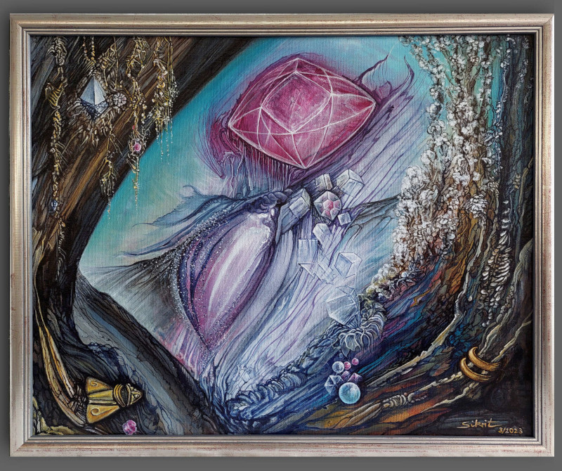 Title: First Contact, 50cm x 40cm, Acryl 2023