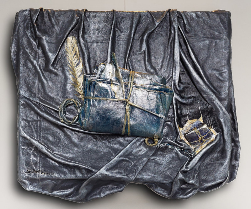 Title: Pandora's Package Core, Mixed Media: Acryl+more, 55 cm x 47 cm, 2023